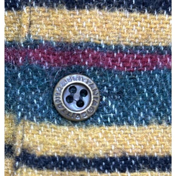 VTG 90s Blanket Stripe Wool Suit Vest Red Yellow Green Colorful Tribal M/L 42 - Picture 7 of 8